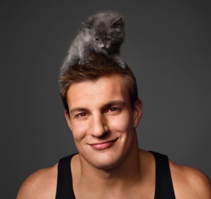 gronk's adorable kitty cat hat