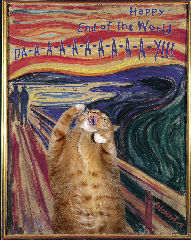 fat cat painting scream
