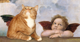cat painting angel