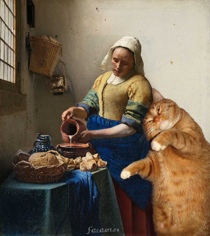 cat painting vermeer