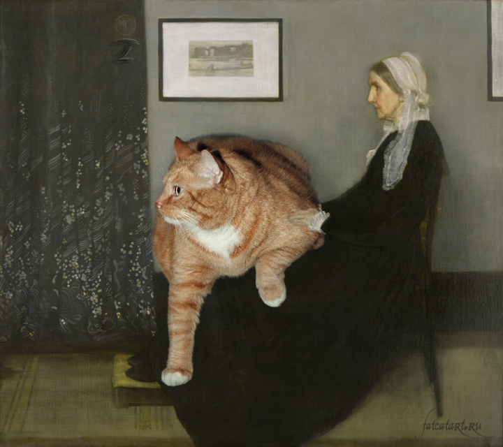 cat photobomb painting whistler